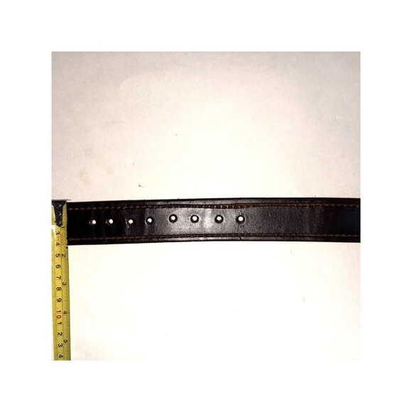 Vintage Mens Brown Raised Leather Belt W/Removable Buckle Size 36” X  1.5” Wide - Picture 4 of 5